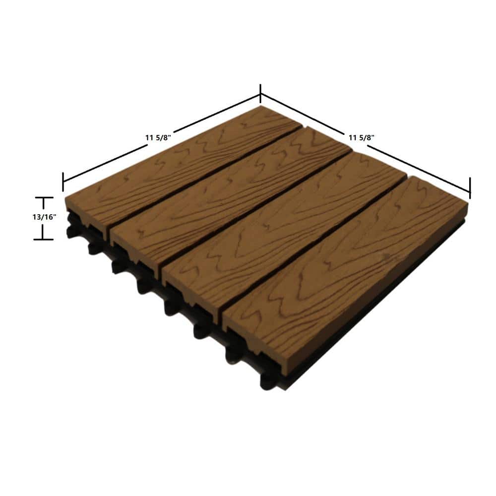 California Oak 12" x 12" Composite Interlocking Deck Tile