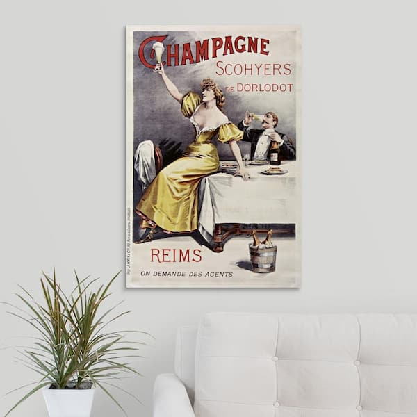 GreatBigCanvas "Champagne Scohyers - Vintage Advertisement" by Vintage Apple Collection Canvas Wall Art