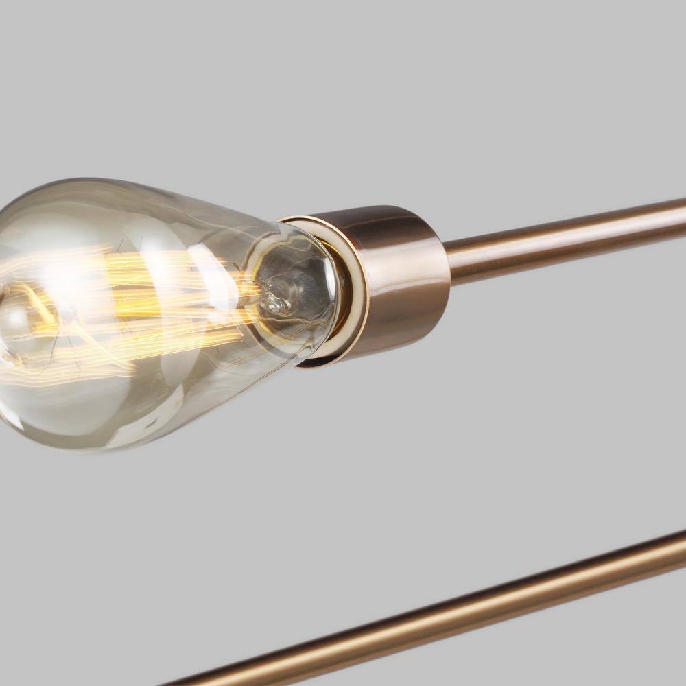 Satin Brass 5-Light Sputnik Chandelier with Adjustable Arms