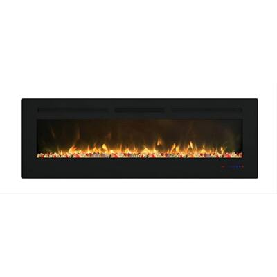 Flame 60 in. Wall-Mounted or Insert Automatic Constant Temperature Electric Fireplace