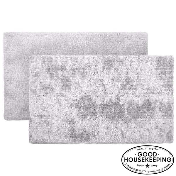 Home Decorators Collection Shadow Gray 24 in. x 40 in. Cotton Reversible Bath  Rug (Set of 2) HMT446_Shadow G - The Home Depot