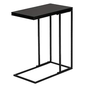 11 in. Black C-Top Wood End Table