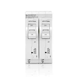 Leviton Surge Protective Device with Two 20 Amp 1-Pole Standard Thermal Magnetic Branch Circuit Breakers