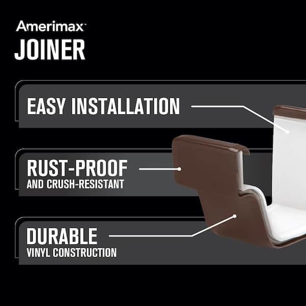 5 in. Brown Vinyl K-Style Gutter Connector