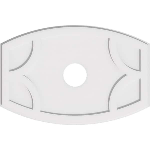 Ekena Millwork 32 in. W x 21-3/8 in. H x 5 in. ID x 1 in. P Kailey Architectural Grade PVC Contemporary Ceiling Medallion