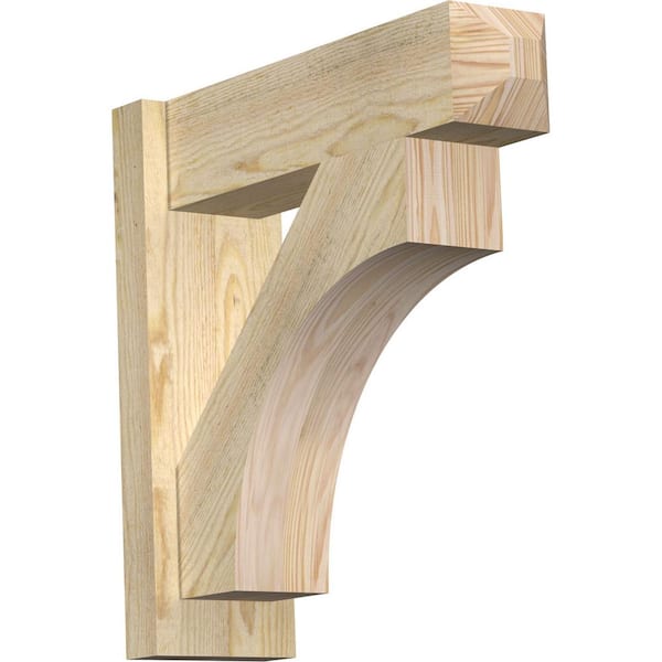 Ekena Millwork 6 in. x 20 in. x 20 in. Douglas Fir Westlake Craftsman Rough Sawn Outlooker