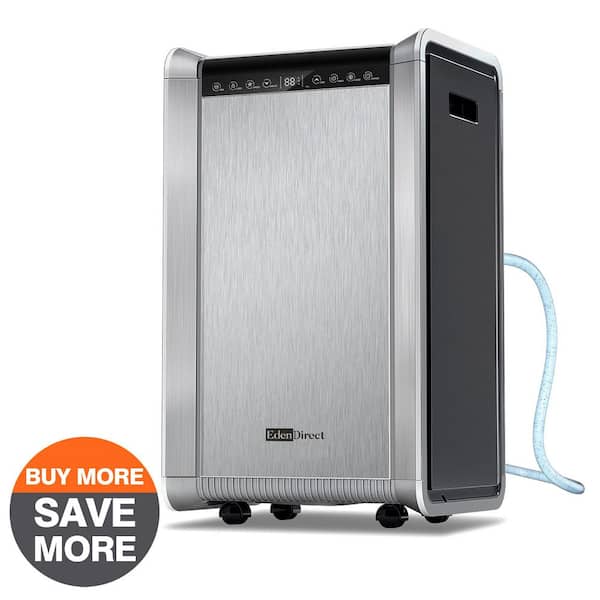 125 pt. 8,500 sq. ft. Intelligent Dehumidifier for Basement, with Drain Hose and Large Bucket, Energy Star (Metallics)