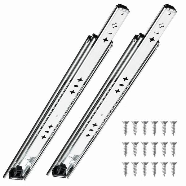 1 Pair 32 in. Heavy Duty Drawer Slides with Screws, Ball Bearing Stainless Steel Hardware Drawer Rails for Cabinets