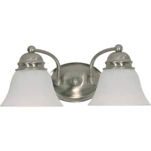 2-Light Brushed Nickel Incandescent Wall Vanity Light