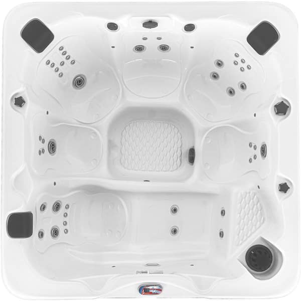 American Spas 6-Person 45-Jet Premium Acrylic Lounger Spa Standard Hot Tub with Ozonator and Bluetooth Sound System