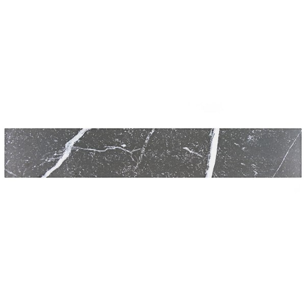 Merola Tile Tinos Black 3-1/8 in. x 17-3/8 in. Porcelain Floor and Wall Tile (12.0 sq. ft. /Case)