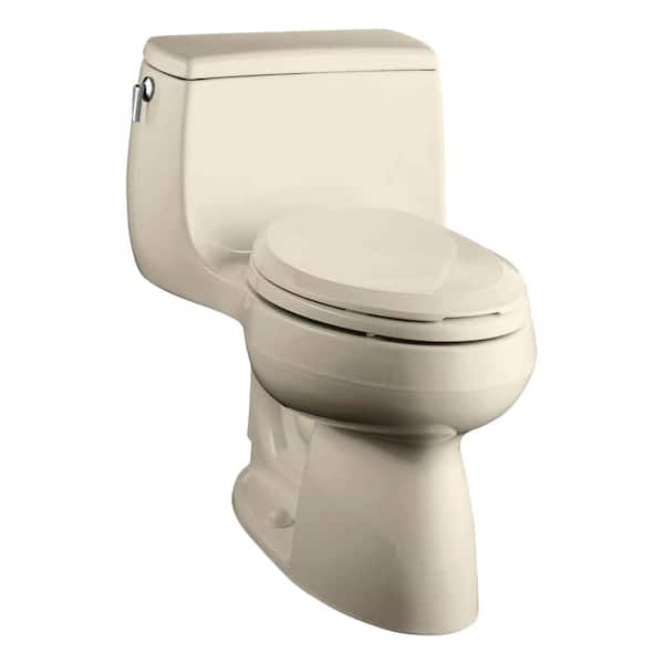 KOHLER Gabrielle Comfort Height 1-piece 1.28 GPF Single Flush Elongated Toilet with AquaPiston Flushing Technology in Almond