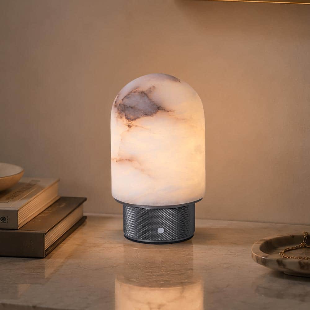 ALOA DECOR Natural Spanish Alabaster Cordless Rechargeable Dome