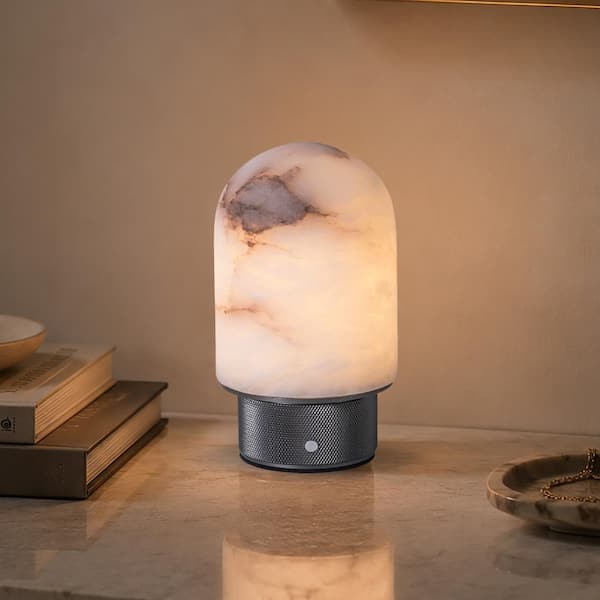 ALOA DECOR Natural Spanish Alabaster Cordless Rechargeable Dome