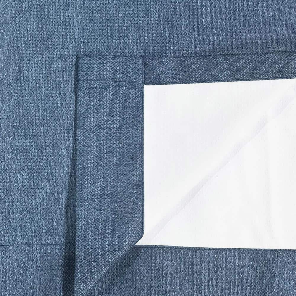 Navy Wide Blackout Drapes with Button Detail