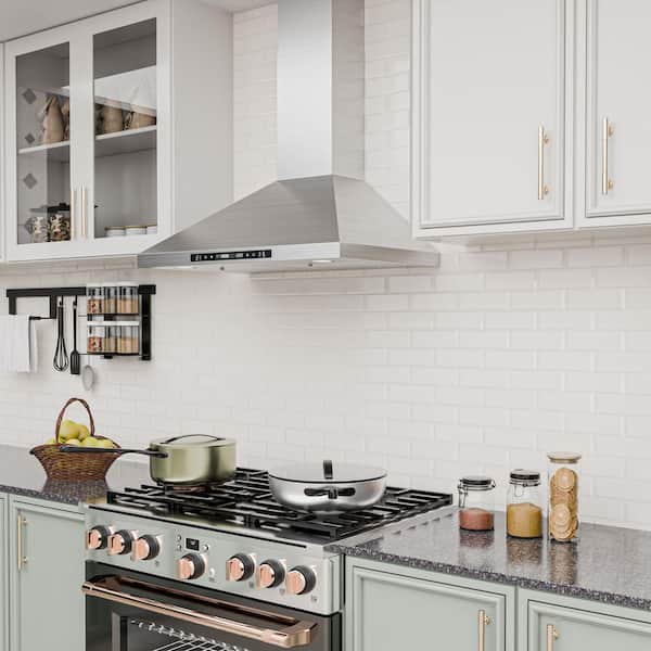 30 in. 600 CFM Convertible Wall Mount Range Hood Downdraft System in Stainless Steel with 3-Speed, Long Term Warranty