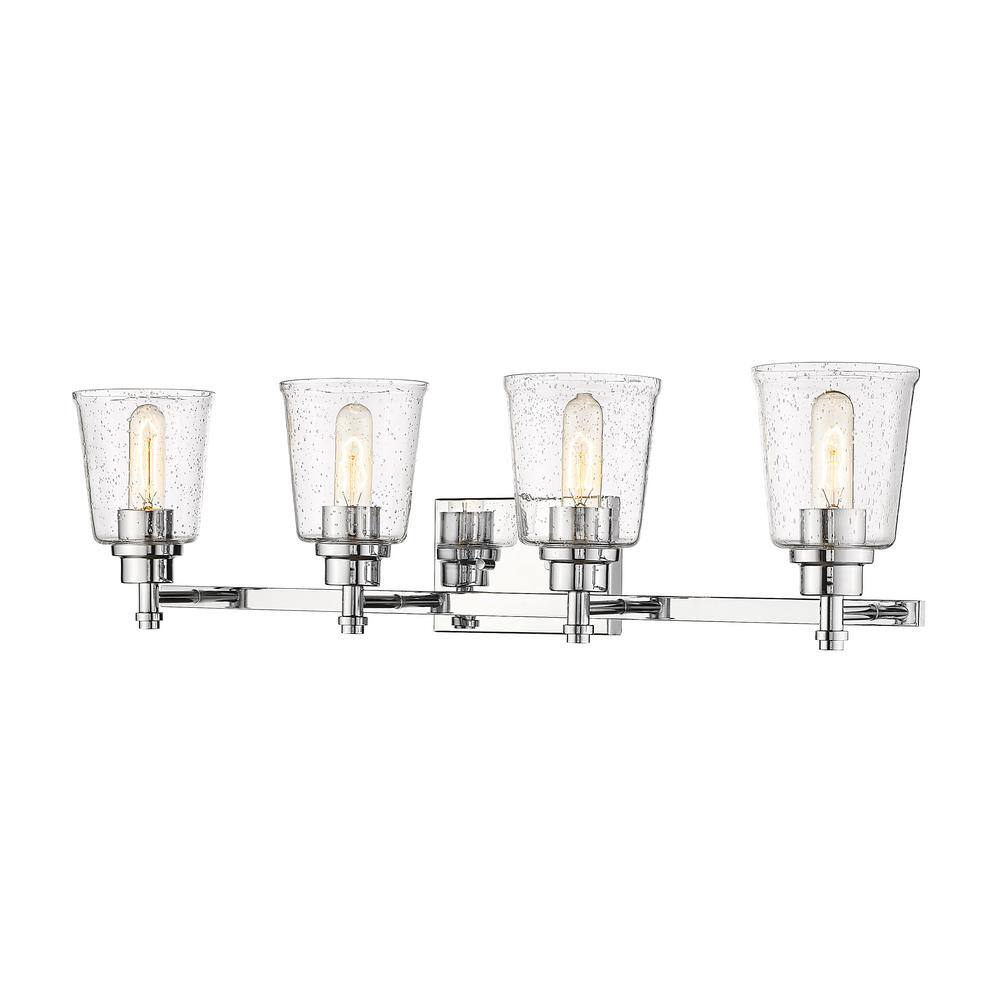 Bohin 32 in. 4 Light Chrome Vanity Light with Glass Shade 4644VCH The Home Depot
