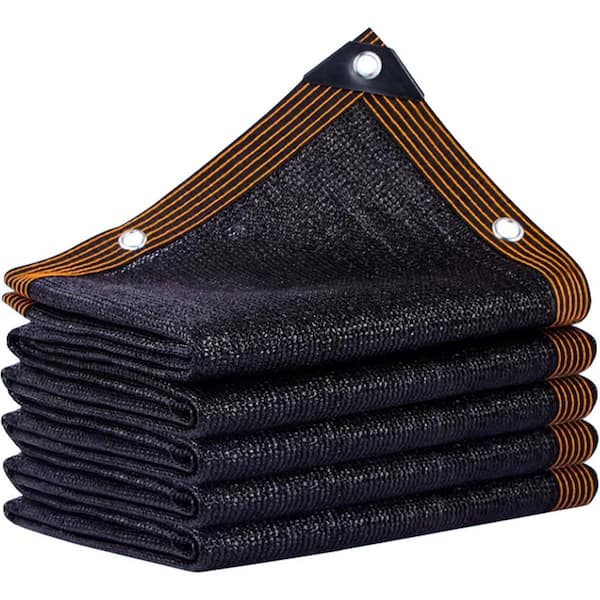 10 ft. x 20 ft. Black Sunblock Shade Cloth with Grommets for Patio Garden Pergola Outdoor Cover