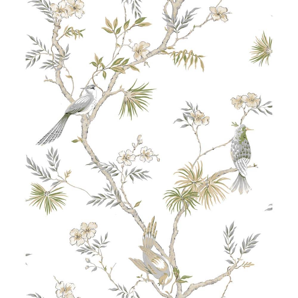 Secret Garden White and Neutrals Garden Bird Trail Non-Woven Paper Non-Past