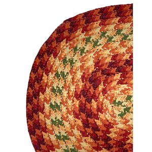 Heritage Braid Collection Rust 96" x 120" Oval 100% Polypropylene Reversible Indoor Area Rug