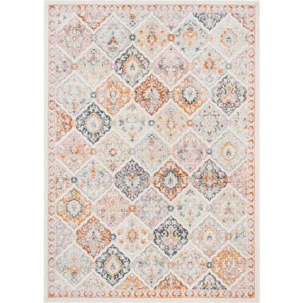 Well Woven Rodeo Elaine Vintage Bohemian Botanical Trellis Ivory Green 7 ft. 10 in. x 9 ft. 10 in. Area Rug