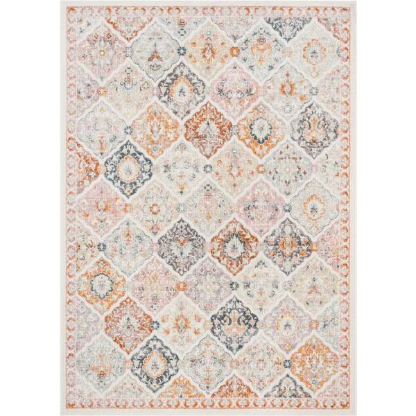Well Woven Rodeo Elaine Vintage Bohemian Botanical Trellis Ivory Green 9 ft. 3 in. x 12 ft. 6 in. Area Rug