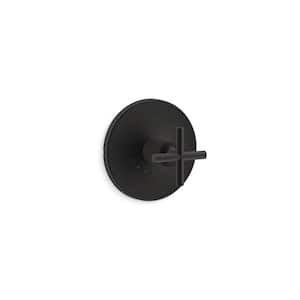 Purist 1-Handle Thermostatic Valve Trim Kit with Cross Handle in Matte Black (Valve Not Included)
