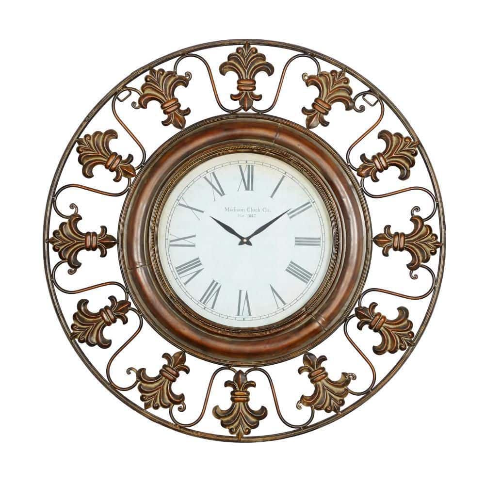 https://images.thdstatic.com/productImages/d481f6c4-5554-49e3-a9db-3a356cf359e9/svn/brown-litton-lane-wall-clocks-75621-64_1000.jpg
