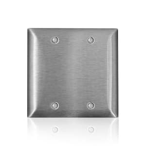 2-Gang Stainless Steel Blank Plate Wall Plate (1-Pack)