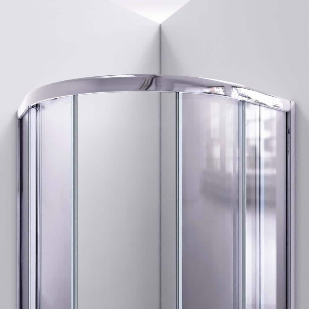 Prime 38" Round Frameless Shower Enclosure with Frosted Glass