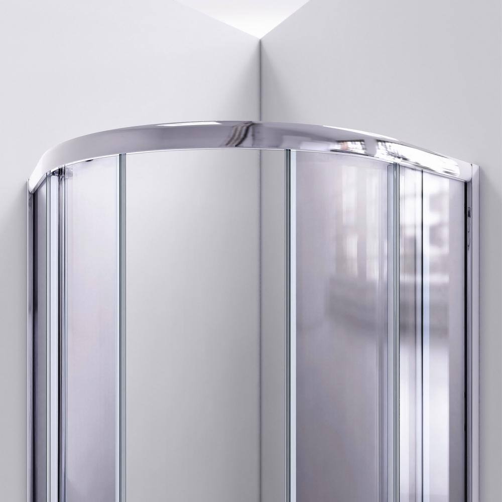 Prime 38" Brushed Nickel Round Sliding Shower Enclosure