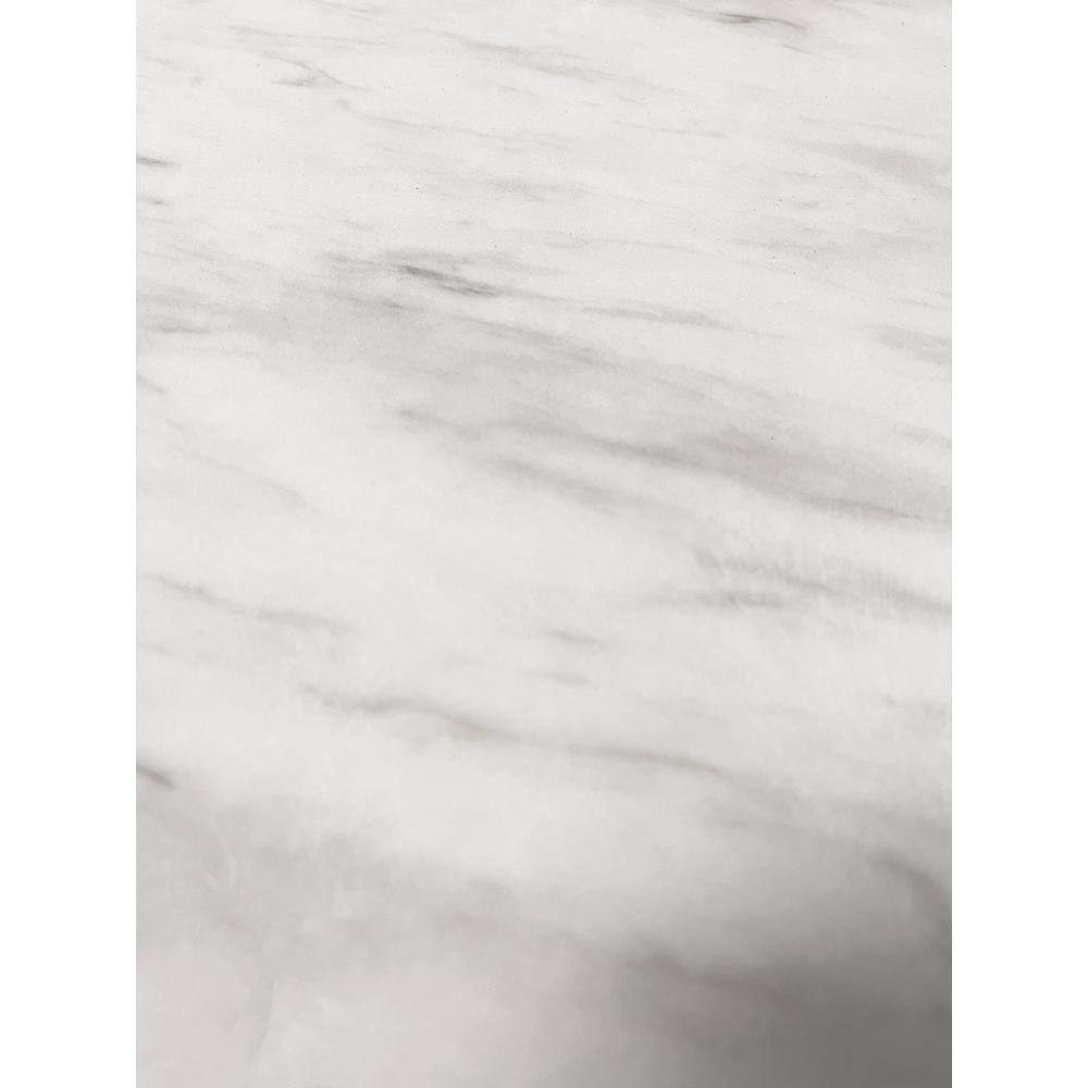Layla White Faux Marble Round Dining Table with Steel Base