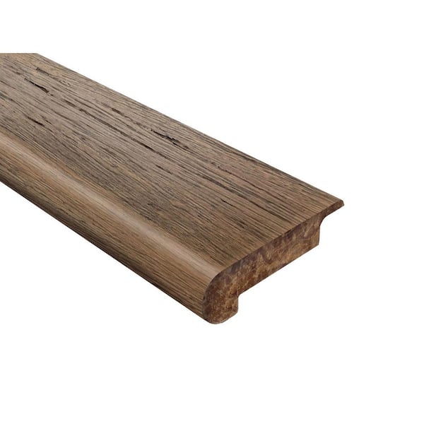 Unbranded Strand Woven Bamboo Cobblestone 0.690 in. Thick x 30.25 in. Wide x 72 in. in Length Bamboo Overlap Stair Nose Molding