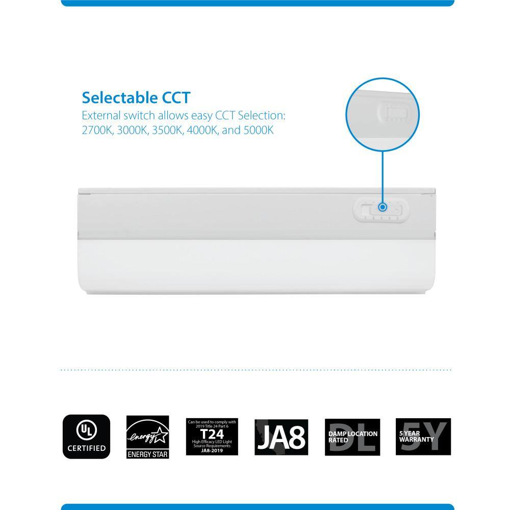 12-Inch Adjustable White LED Under Cabinet Light Bar