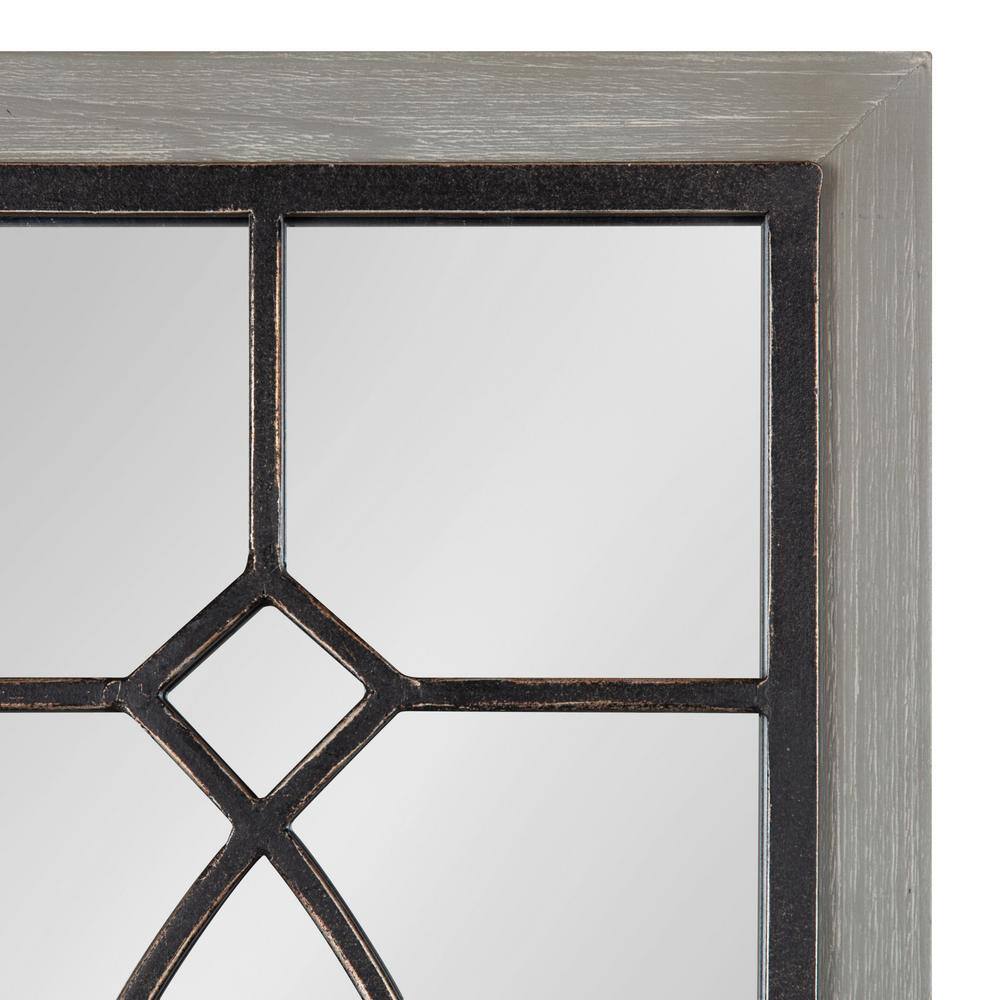 Bakersfield Gray Wood Framed Farmhouse Wall Mirror