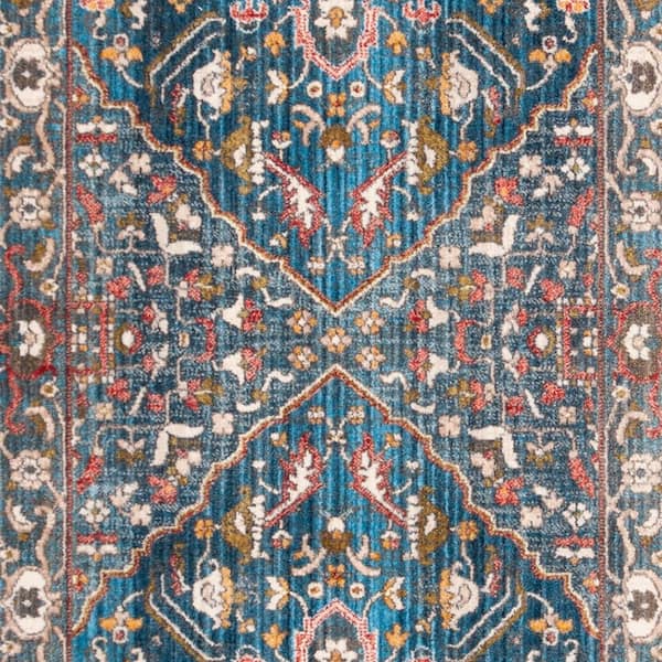 Safavieh Vintage Collection VTG571A Oriental Traditional Distressed Runner Ivory 2'2 x 8' Light Blue 