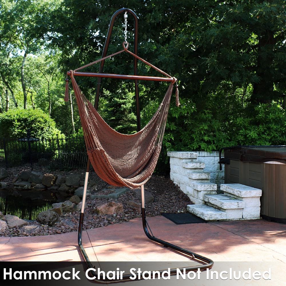 Mocha Extra Large Polyester Rope Hammock Chair Swing