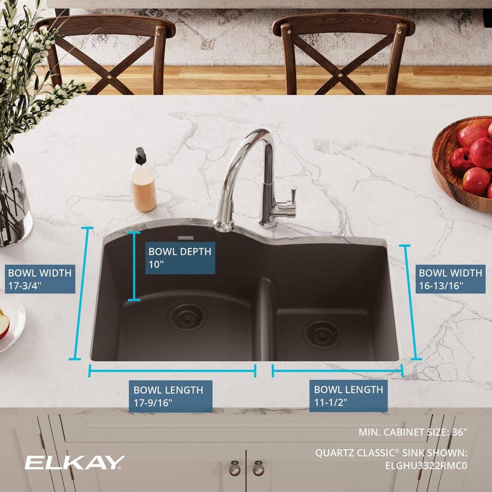 Mocha Quartz Double Bowl Undermount Kitchen Sink