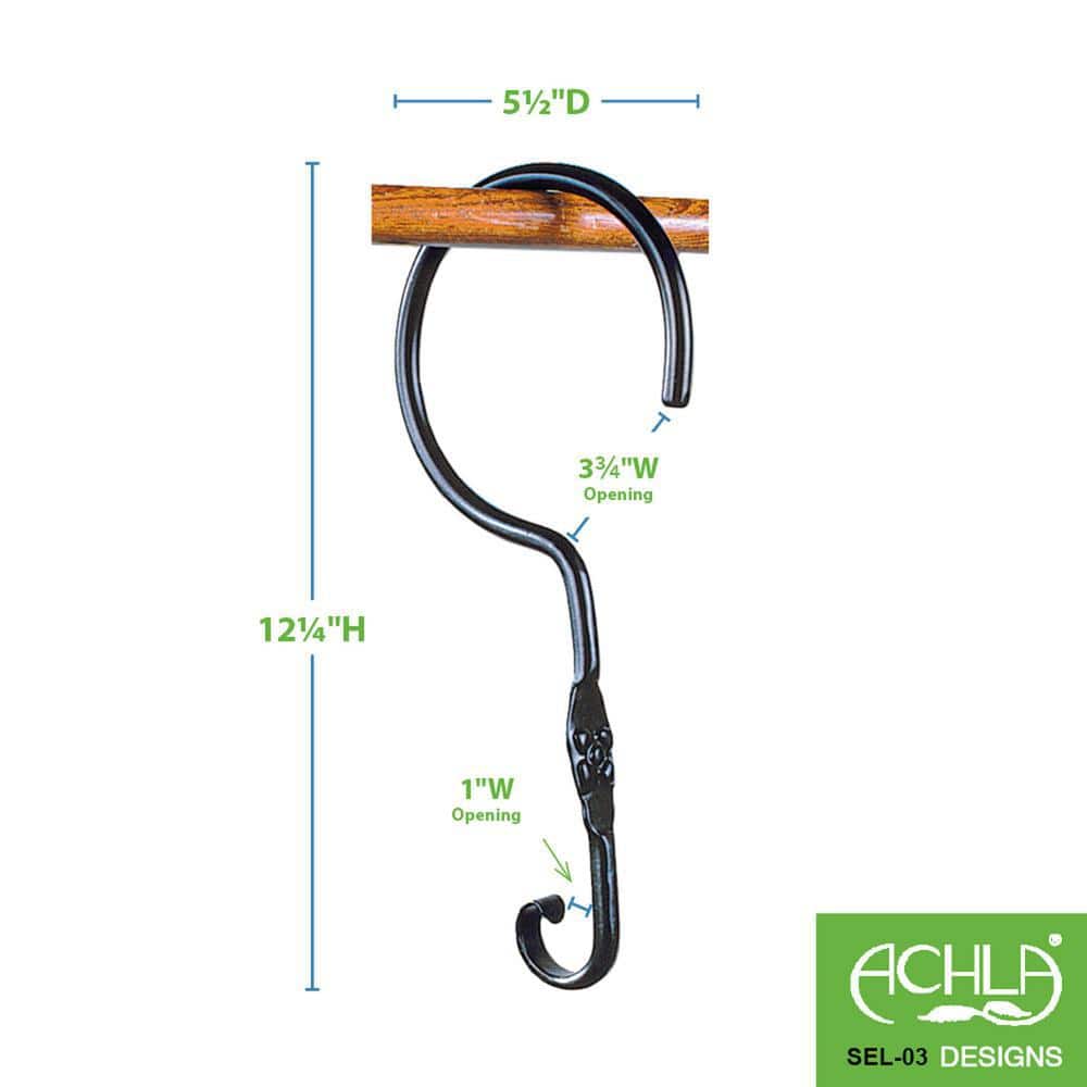 12-inch Black Powder Coated Metal Double Ended Hook Extenders