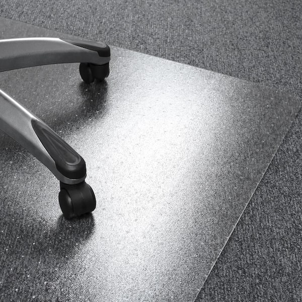 Floortex Basic Chair Mat with Lip 48 x 60 for Standard Pile Carpets,  Clear, (FR1115226LV)