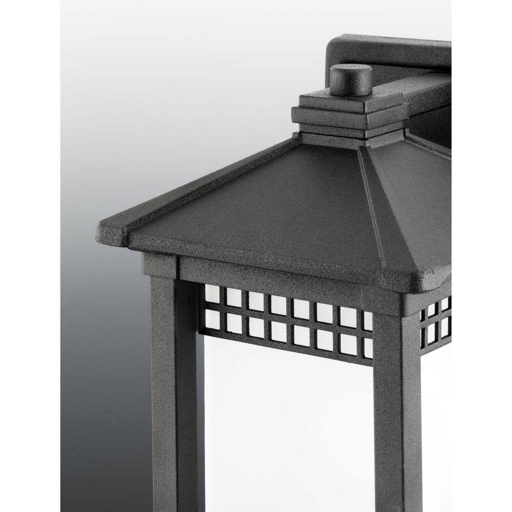 Black Aluminum Outdoor Wall Lantern with Etched Glass Shade