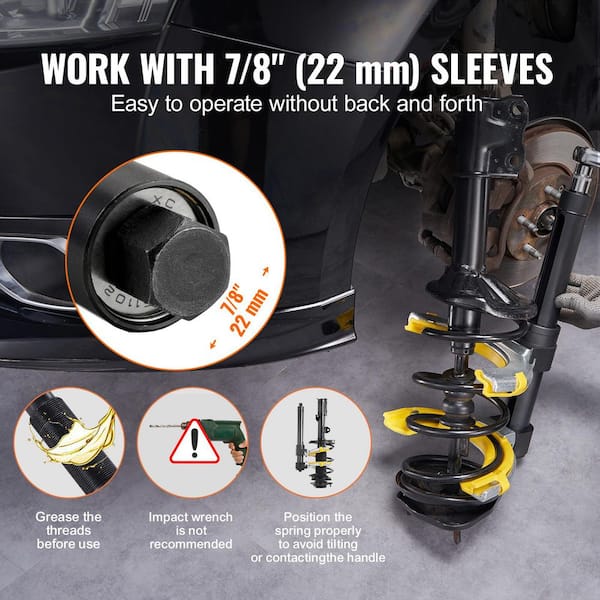 Strut Spring Compressor Set, Macpherson Strut Spring Compressor Kit, Fork Strut Coil Extractor Remover Tool