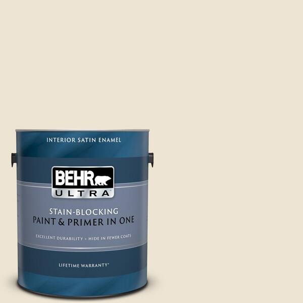 BEHR ULTRA 1 gal. #UL150-8 Artists Canvas Satin Enamel Interior Paint and Primer in One
