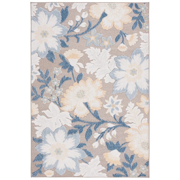 SAFAVIEH Sarasota Navy/Brown 5 ft. x 8 ft. Floral Area Rug