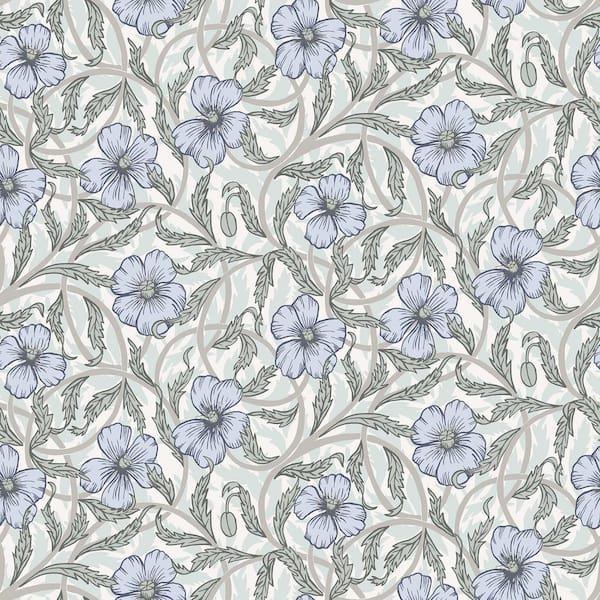 A-Street Prints Imogen Light Blue Floral Paper Strippable Roll (Covers 56.4 sq. ft.)