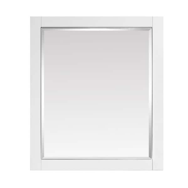 Avanity Allie 28 in. W x 32.00 in. H Framed Rectangular Beveled Edge Bathroom Vanity Mirror in White
