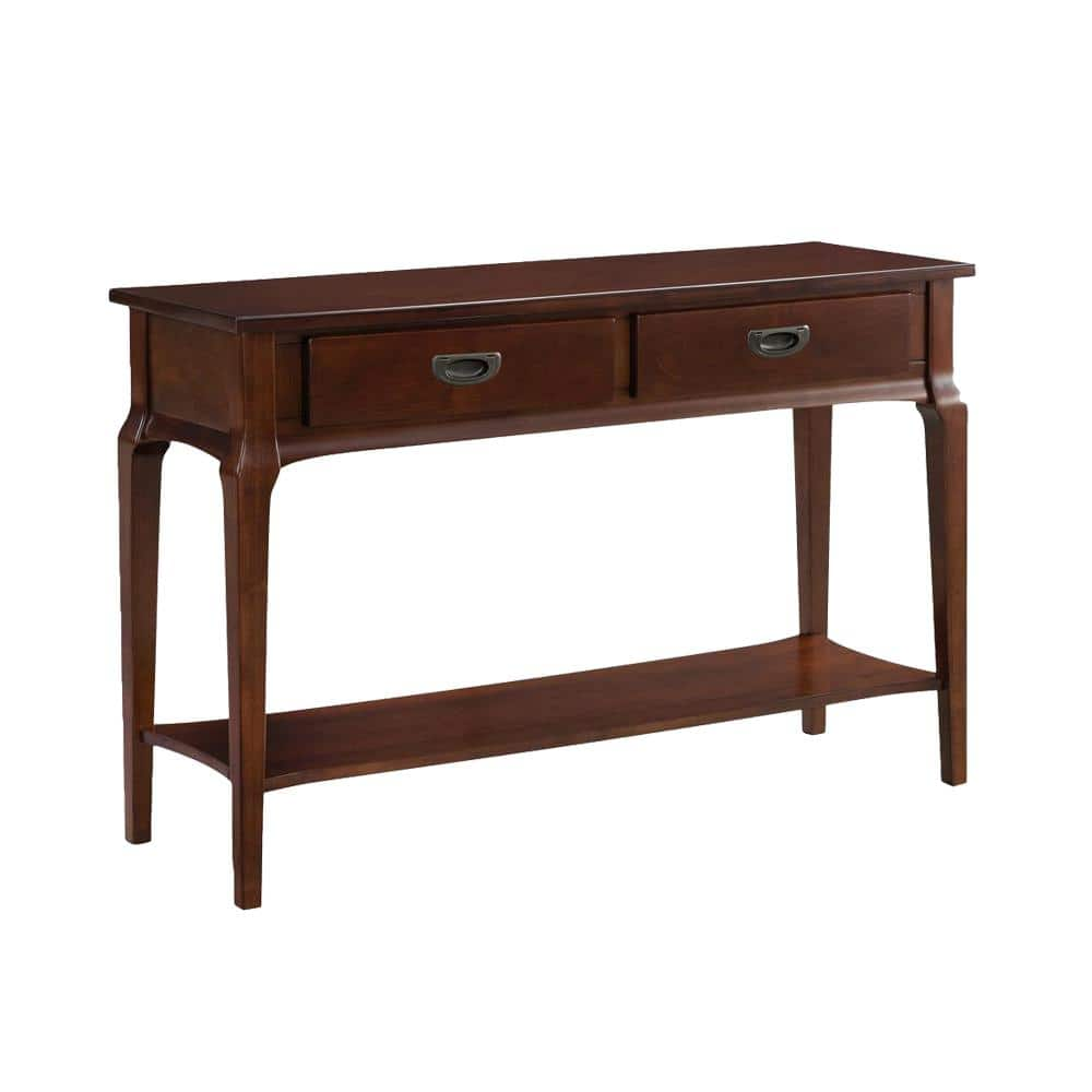 Leick Home Stratus 48 in. Cherry Standard Rectangle Wood Console Table ...