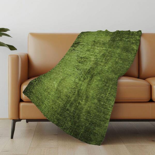 Premium Machine Washable ASB554 Green 50 in. x 70 in. Sherpa Throw Blanket