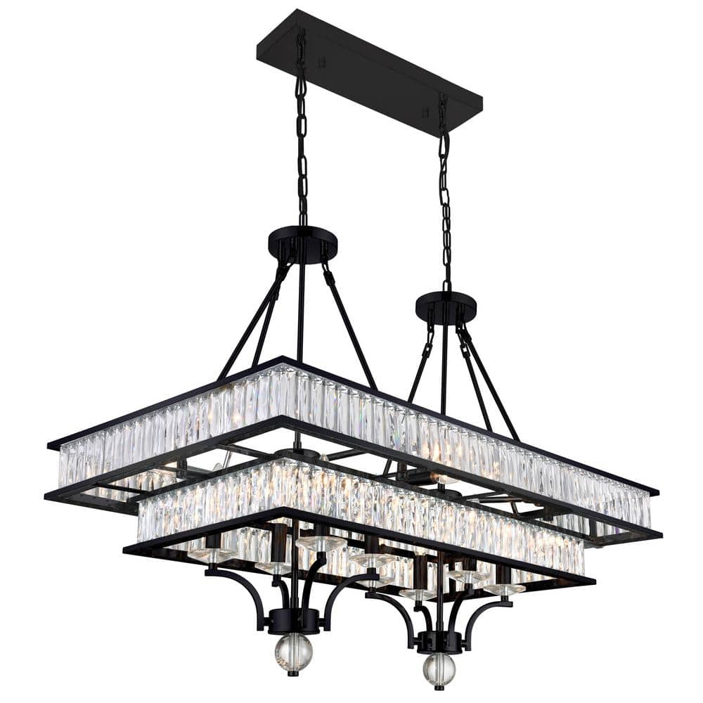 CWI Lighting Shalia 16 Light Island Chandelier With Black Finish ...