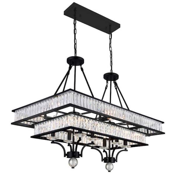 CWI Lighting Shalia 16 Light Island Chandelier With Black Finish
